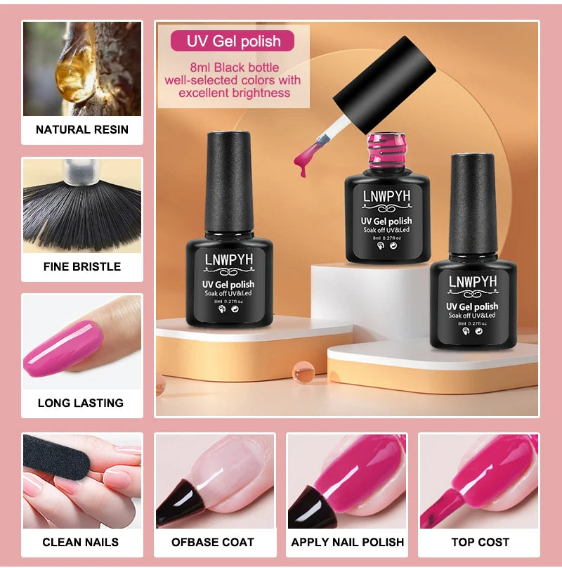 Gel Nail Polish Kit With UV Nail Lamp Electric Nail Drill Machine Soak